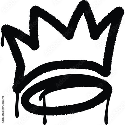 Graffiti Crown Vector Illustration King Royalty Urban Design