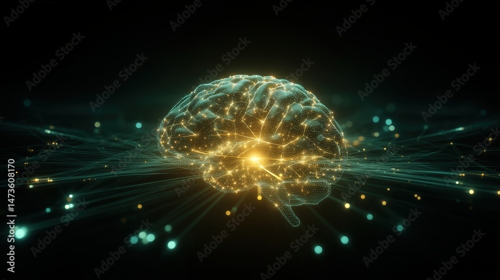 Fototapeta premium Neural connections in 3d exploring digital abstract concepts