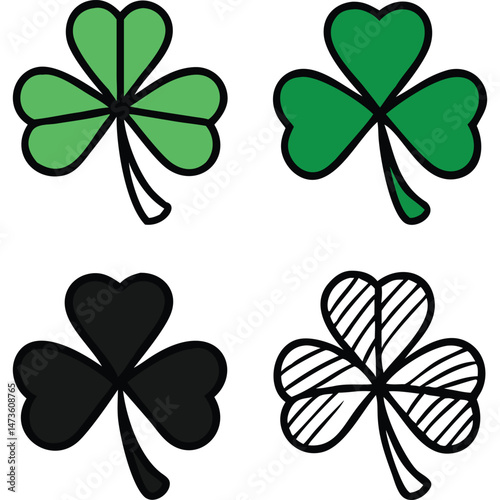 Shamrock St Patricks Day Colorful Cartoon Illustration Lucky Charms