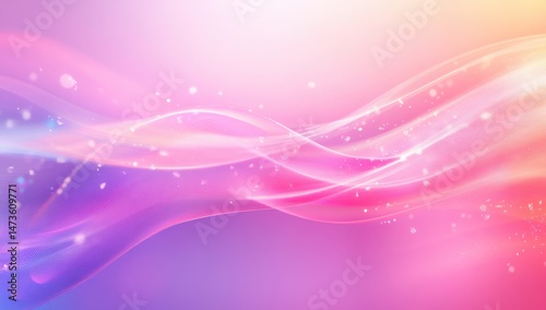 Soft, flowing curves of pastel colors, with shimmering particles