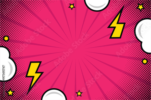 Vibrant Pop Art Comic Book Background Design Template and Colorful style