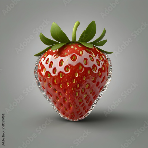 Fresh Raw Strawberry Isolated on White Background

