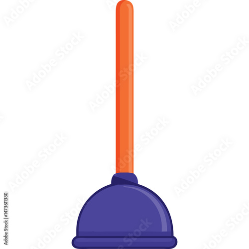 Plunger Vector Illustration Tool Cleaning Plumbing Repair Concept