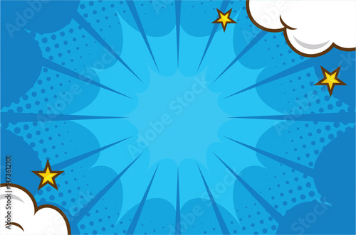 Vibrant Pop Art Comic Book Background Design Template and Colorful style