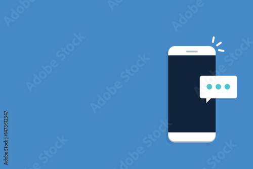 New message notification concept on smartphone. New email pop up. Incoming, open messaging. Chatting, mail, post, letter symbol, sign, emblem with new notification on phone or website