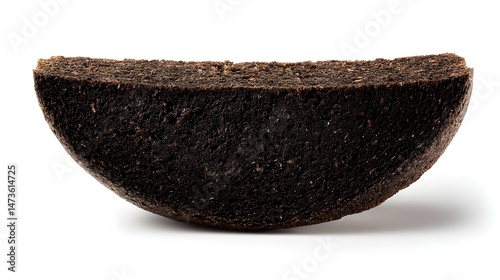 Savory Dark Rye Pumpernickel Slice Highlighting Dense Texture and Rustic Crust for Artisanal Bread Experience