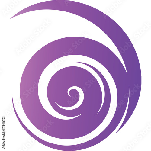 Abstract Purple Spiral Swirl Gradient Design Element Illustration Vector