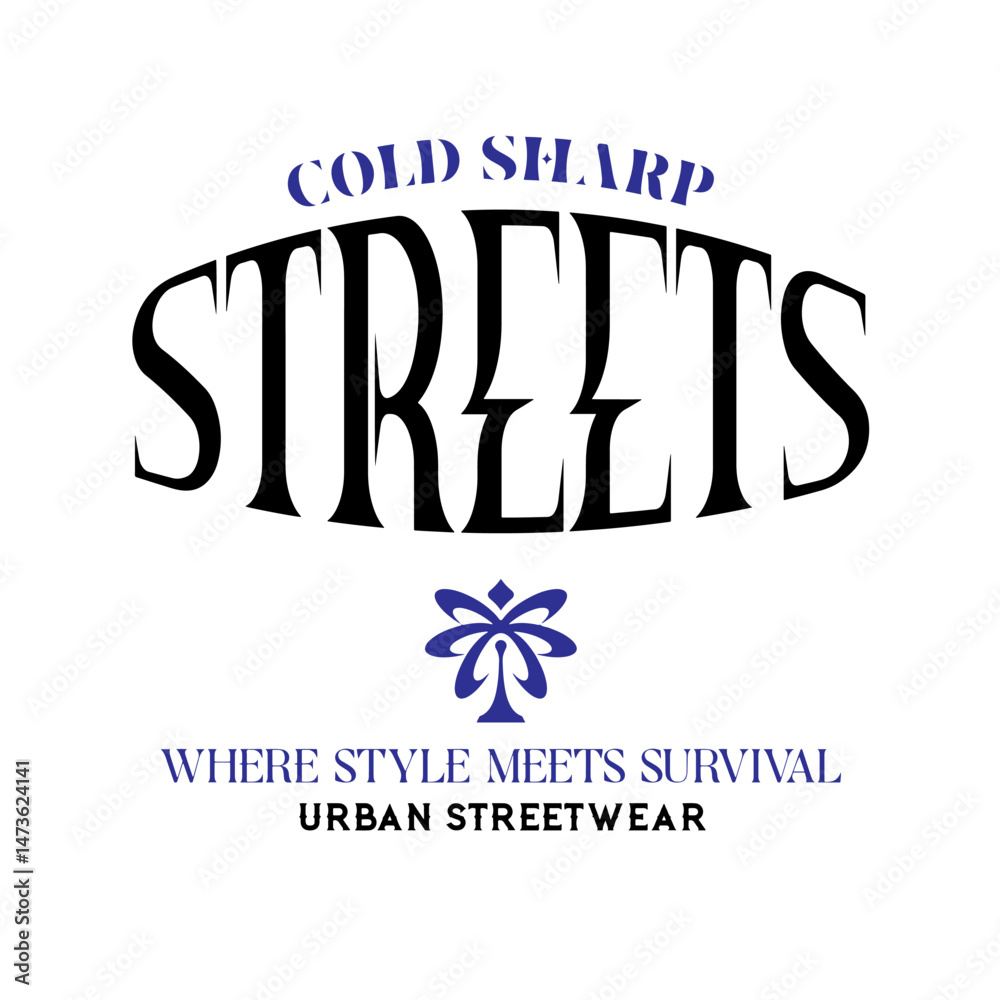 Obraz premium Urban streetwear Aesthetic typography text vector graphic design