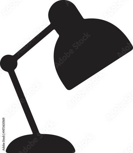 Desk lamp icon silhouette vector on white background