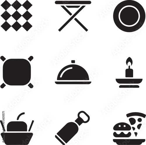 Modern Kitchen Tools Silhouette Set

Cooking Utensils Hanging Vector Design

Chef in Kitchen Action Silhouette

Minimalist Kitchen Scene Illustration

Classic Kitchenware Collection Vector