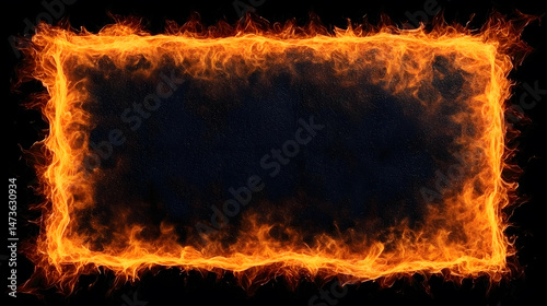 Frame with a fiery border with copy space for text or design elements