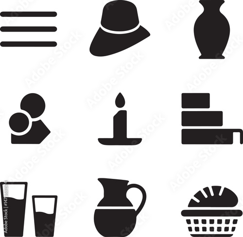 Modern Kitchen Tools Silhouette Set

Cooking Utensils Hanging Vector Design

Chef in Kitchen Action Silhouette

Minimalist Kitchen Scene Illustration

Classic Kitchenware Collection Vector