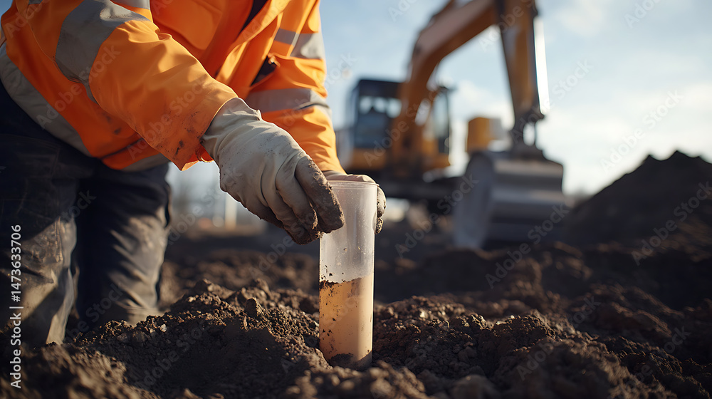 custom made wallpaper toronto digitalConstruction Worker Collecting Soil Sample