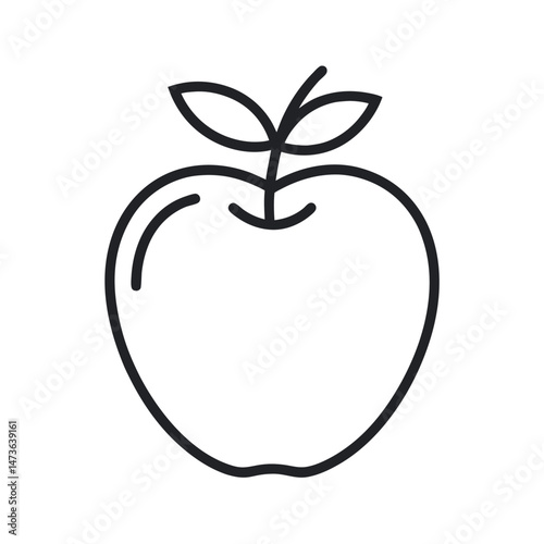 apple fruit vegetable icon line art white background