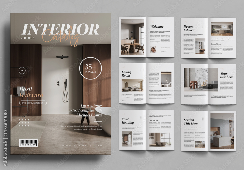Modern Interior Catalog Design Template for Furniture Stock Template ...