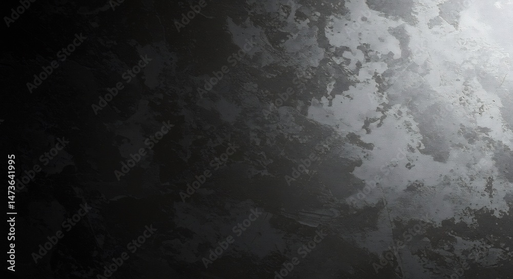 Fototapeta premium Dark textured wall subtly illuminated by soft light. AI Generated