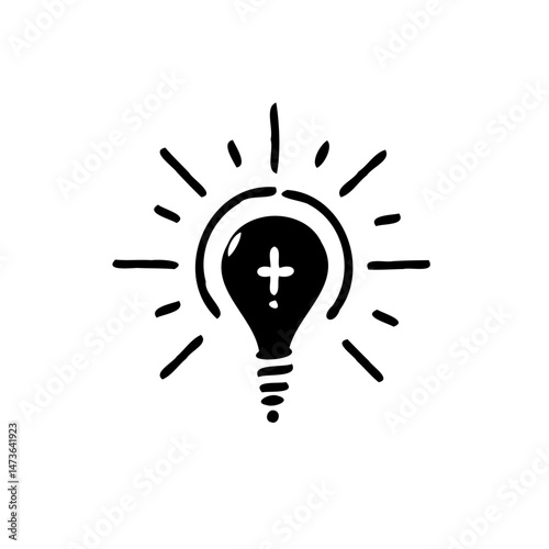 Abstract lightbulb icon representing concept origination and innovation process