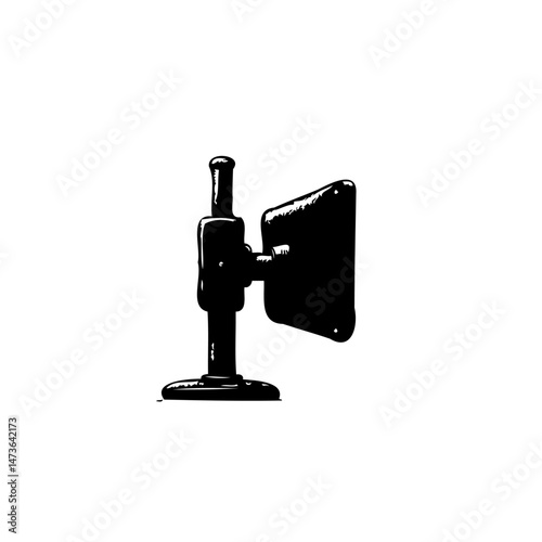 Vintage illustration of a candlestick telephone against a plain background