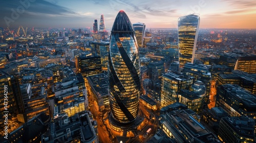 Futuristic Vision of London with Advanced Technology and Urban Landscape at Dusk