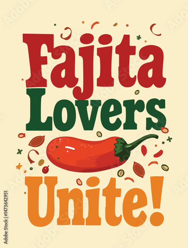 Modern Abstract Fajita Illustration for National Fajita Day with Flat, Vibrant Colors and Geometric Representations of Meat, Peppers, and Tortillas for a Unique Look