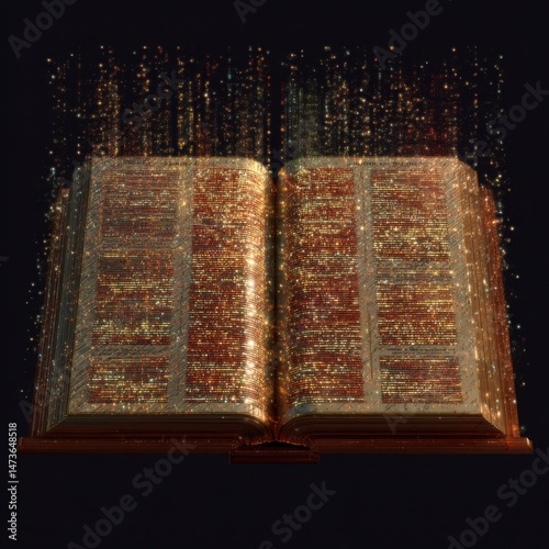 Illuminated Book with Ethereal Glow Radiating Light Creating a Magical Atmosphere Inviting Readers into a World of Imagination and Discovery