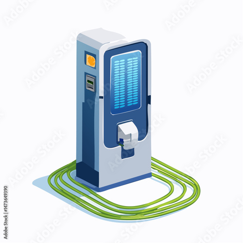 Modern Electric Power Generator with Plug and Digital Interface Illustration

