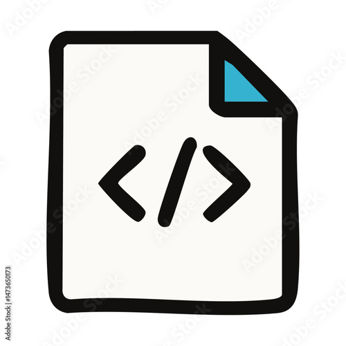  Source Code Icon Vector – Software Programming and Code Base Illustration