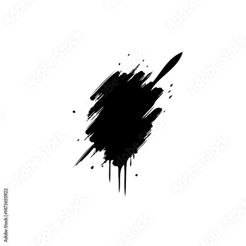 Abstract ink blot illustration expressing artistic expression and graphic design