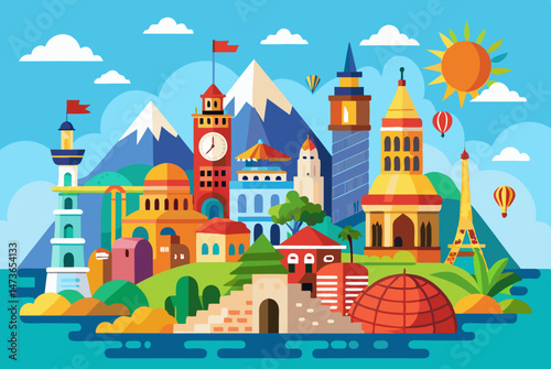 vector illustration of a castle