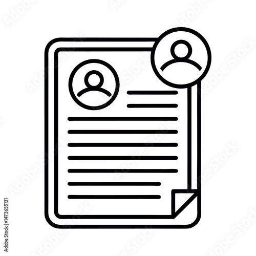 customer contract agreement icon outline