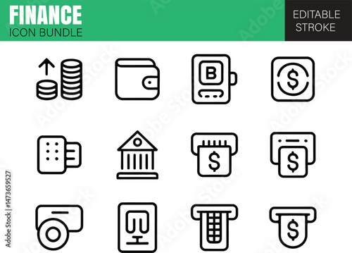Money - set of vector linear icons