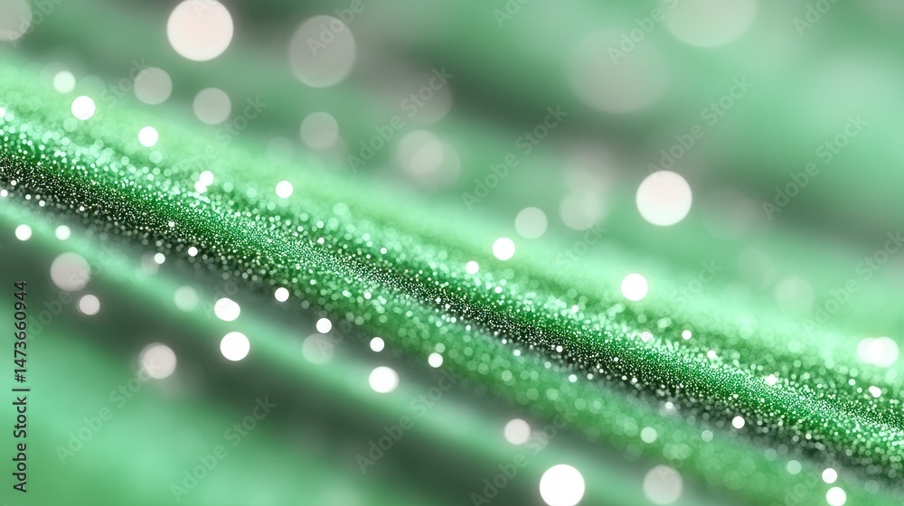 Obraz premium Abstract Green Texture With White Bokeh Light Points Elegant Pattern Background