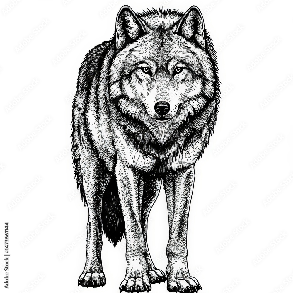 Fototapeta premium a wolf standing on the ground