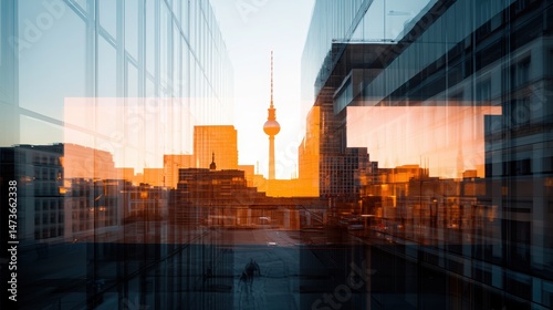 Stunning Double Exposure of Berlin Cityscape Blended with Modern Architecture