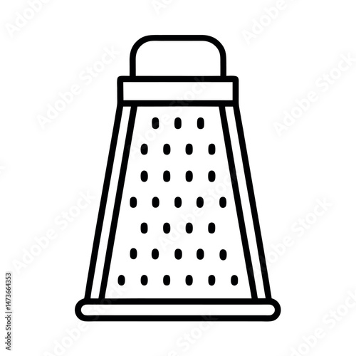 grater cooking utensil icon line art in white background