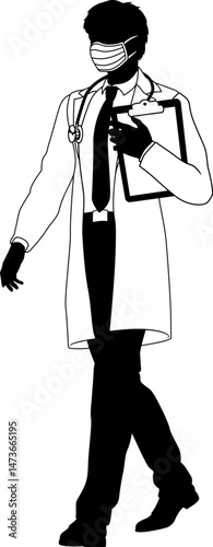 Silhouette doctor man medic...
