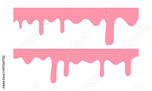 dripping strawberry texture background set. pink liquid melt. Bakery background. Banner seamless pattern.