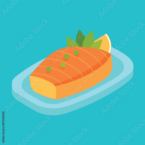 Fresh slice of smoked salmon on a white plate, a delicious seafood snack or gourmet breakfast