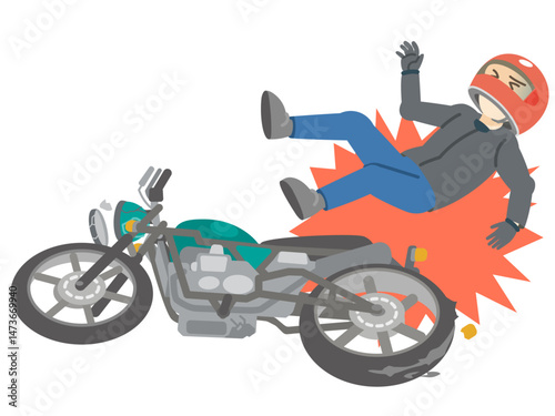 バイク事故と転倒