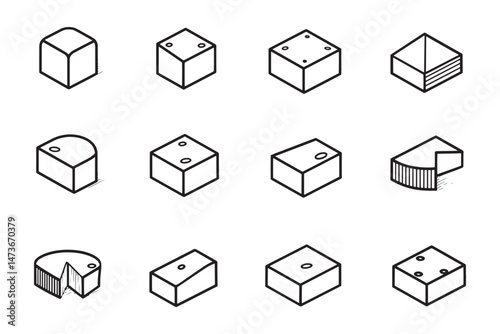 Paneer Simple Line Art Illustration