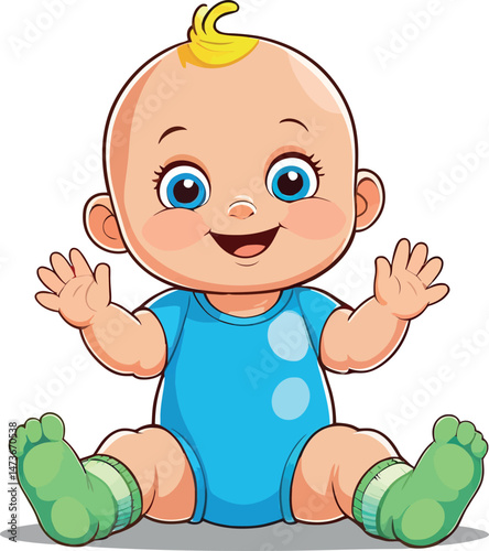 A cartoon of a baby