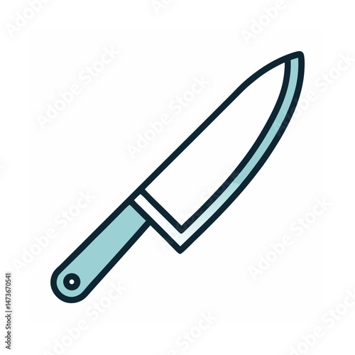 Knife Cooking Utensil Icon Line Art in White Background