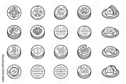 Paratha Simple Vector Bread Drawing