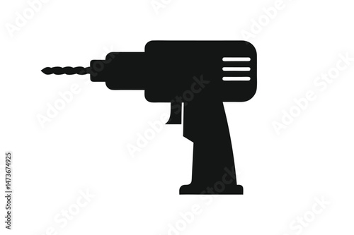 Drill Machine silhouette Vector illustration, Set of Drill Machine silhouette 