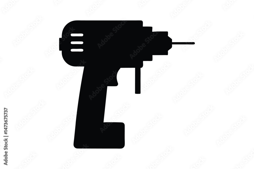 Drill Machine silhouette Vector illustration, Set of Drill Machine silhouette Drill Machine silhouette Vector illustration, Set of Drill Machine silhouette
