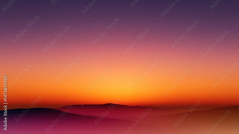 Obraz premium Abstract Mountain Sunset Gradient Background, Warm Orange and Purple Hues