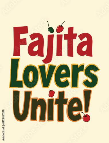 Minimalist National Fajita Day Vector Design Featuring Geometric Shapes, Bold Typography, and Solid Colors to Celebrate Mexican Cuisine and Fajita Ingredients