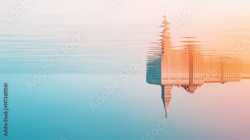 Surprising Perspective of a Landmark Reflected in High Fidelity Water Surface