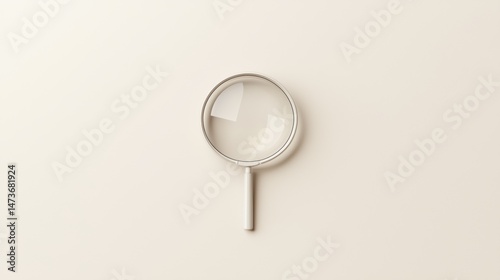 A silver magnifying glass with a black handle.