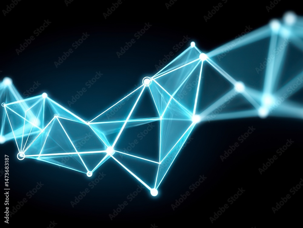 Fototapeta premium Abstract network connections with glowing lines and nodes.
